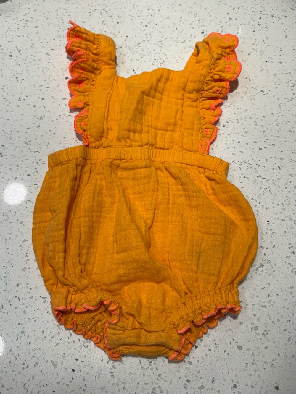 Old Navy Toddler Orange Ruffle Bubble Romper
